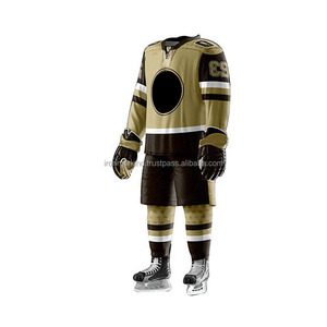 Maillots de hockey sur glace professionnels en tissu pour adultes unisexes, chemises à manches longues, shorts à taille élastique, ensembles d'uniformes de hockey sur gazon - Product Image 4