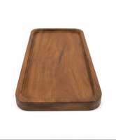 Plateau de rangement moderne en bois d'acacia de qualité supérieure pour hôtel, cuisine, salon, restaurant, présentation alimentaire, service de café