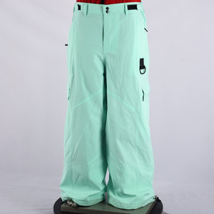 Outdoor Mint Green Waterproof Snow Ski Trousers with D <b>Ring</b> Adjuster Waist Belt Zipper Pockets for Outdoor Use - Product Image 1