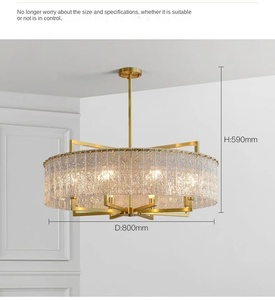 Lustre moderne ovale en cristal transparent avec LED pour restaurant, décoration de luxe - Product Image 5