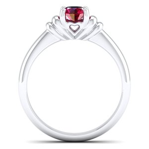 Bague REYES au design classique en or massif 14 carats avec rubis rond de 0,5 carat, cadeau de luxe pour mariage ou fiançailles, bijoux fins - Product Image 3