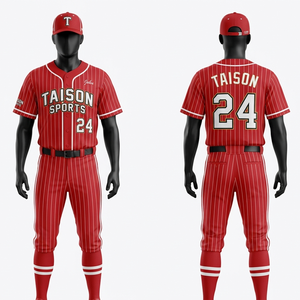 Uniforme de Béisbol Premium de Poliéster y Spandex de 260 GSM, Azul Cielo con Rayas, Sublimación, Bordado, Logotipo Personalizado - Product Image 6