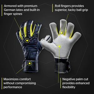 Gants de gardien de but de football professionnels réglables unisexes avec protection des doigts, en cuir épaissi antidérapant - Product Image 3