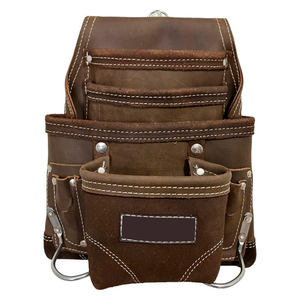 Sac à outils en cuir de qualité supérieure – Conception multi-poches durable pour le rangement professionnel des outils - Product Image 1