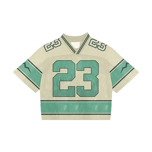 Summer Streetwear Sports Mesh Fan Jersey Custom Name & Number Retro Mesh Jersey Boxy Fit Cropped American Football Jersey - Product Image 2
