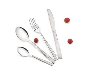 Juego de Cubiertos de Acero Inoxidable Ecológico de 4 Piezas con Detalles de Puntos Elegantes, Cubiertos de Alta Calidad Aptos para Contacto con Alimentos para Uso Doméstico - Product Image 3