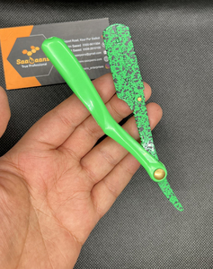 Support de rasoir à lame unique Saaqaans Enterprises Green, lame en acier inoxydable importée, sécurité professionnelle, haute qualité pour usage professionnel par les barbiers - Product Image 2