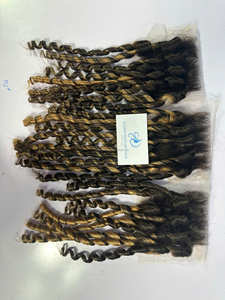 Extensions de cheveux humains Remy vietnamiens AZURA HAIR, longs, lisses, couleur mèches, pour perruques en dentelle, brun foncé, densité 180 % - Product Image 2