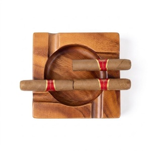 Cendrier rond en bois massif fait main, style vintage, pour la maison, le bureau ou la décoration d'hôtel - Product Image 3
