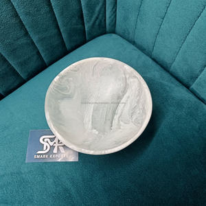 Tazón Redondo Hecho a Mano de Resina Blanca Ecológica, Estilo Ángel, para Ensaladas y Mezclas, para Servir Comida en la Mesa de Comedor de la Cocina del Hogar - Product Image 5