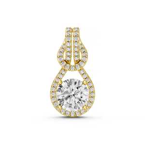 Colgante de Oro Blanco de 14K con Rodio y Diamante Redondo Cultivado en Laboratorio, Joyería Fina de Lujo para Unisex - Product Image 3
