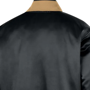 Unisex Classic Coated Satin Dyed Varsity Bomber Jacket Spring Streetwear Baseball Embroidered <b>Detail</b> Casual Loose Fit Premium - Product Image 5