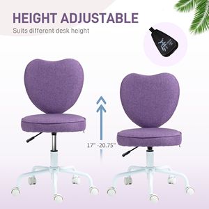 Sedia da Ufficio Direzionale a Forma di Cuore Viola, Design Reclinabile, Ergonomica Certificata BIFMA, Altezza Regolabile, Funzione Girevole - Product Image 4