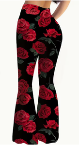 Hardhoodi Interination Women's Sporty High Waist <b>Flare</b> <b>Leggings</b> Elastic Waist Full-Length Yoga Workout Trousers Pockets Four - Product Image 2