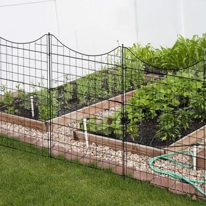 Recinzione da giardino decorativa in metallo a 5 pannelli 36 \ "L X 39 \" H + 1 cancello senza scavare barriera per cani per animali - Product Image 4