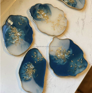 Nouveau style de sous-verres de bonne qualité en bois et résine résine résine époxy meilleur sous-verre pour le bureau et la maison - Product Image 3