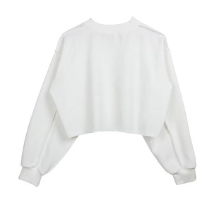 Sudadera Corta de Manga Larga para Mujer, 100% Algodón, Lisa, Estilo Oversize, Cálida y a la Moda - Product Image 6