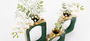Vantage Modern Luxury Set of 3 Aluminium Antique Finished Tabletop Flower <b>Vase</b> <b>Unique</b> Style Fancy Home Wedding Decor - Product Image 5