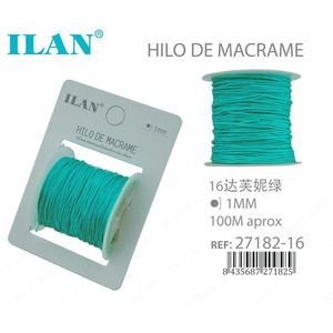 Filo per macramè ILAN 1 mm 100 m verde acqua per creazione di gioielli fai da te - Product Image 3