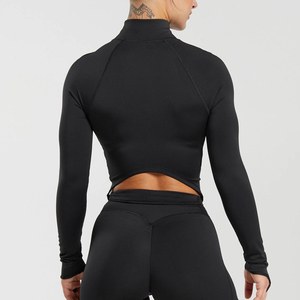 Veste de yoga pour femme, style haut de gamme, chaude, hiver, séchage rapide, coupe-vent, douce, durable, légère. - Product Image 2