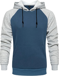 Sweat-shirt à capuche pour homme, manches raglan, couleur unie, poche, décontracté, tricoté, vêtement d'automne, coupe classique, polyester, coton, FRENCH TERRY - Product Image 3