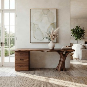 Tables consoles en bois massif écologiques pour la décoration d'appartements, au design unique, meubles en bois, mobilier d'hôtel - Product Image 1