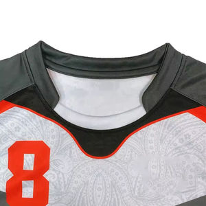 Tenues de rugby grande taille respirantes, antibactériennes, à séchage rapide, manches courtes, vêtements de football de qualité durable, design personnalisé - Product Image 4
