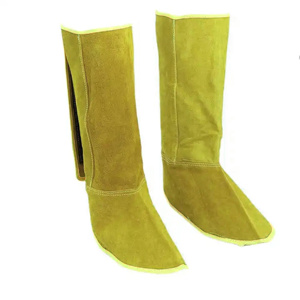 Guêtres de soudage en cuir résistantes à la chaleur, protections pour les jambes et les pieds, couvre-chaussures pour la sécurité pendant le soudage - Product Image 6