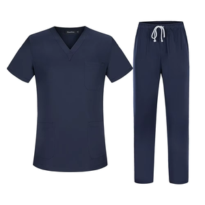 Custom Logo Unisex Medical <b>Scrub</b> Set Woven Fabric Jogger Style Nurse Uniform Hospital Workwear for Women & Men - Product Image 2