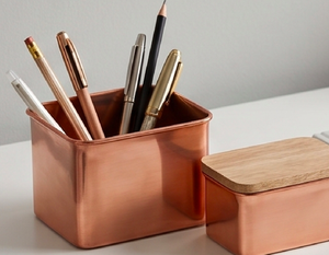 Contenedores de Almacenamiento de Especias de 2 Niveles con Tapa de Madera y Diseño Cuadrado de Cobre, Perfectos para la Organización de Utensilios de Cocina Rústicos - Product Image 4
