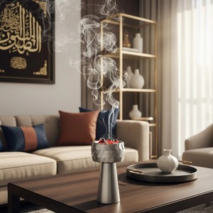เตาเผาเครื่องหอมโลหะทันสมัย ที่วางบาคูร์ สไตล์อาหรับ สำหรับตกแต่งบ้าน โรงแรม ใช้กับน้ำหอมอูด ขายส่งจากผู้ผลิต - Product Image 2