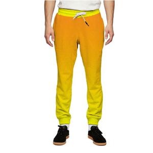 Men's Yellow Cotton Sweatpants <b>Elastic</b> <b>Waist</b> Drawstring Casual Joggers With Side Pockets Autumn Wear - Product Image 1
