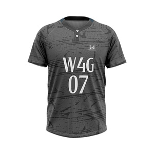 Maillot de baseball personnalisé W4G unisexe à manches courtes, imprimé géométrique sublimé, anti-humidité, coupe classique, vêtements de sport pour adultes - Product Image 5
