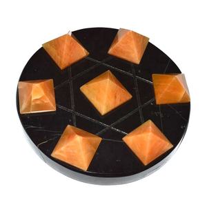 7 Bola de ágata negra en la Base dorada de la Estrella de David Black - Product Image 3