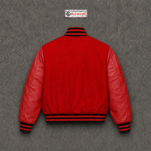 Veste universitaire en laine rouge, col rabattu, coupe classique, couleur unie, pour l'automne, qualité supérieure, douce, chaude, confortable, élégante, tendance - Product Image 6