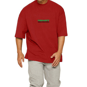 Men's Oversized Short Sleeve T-Shirt Green <b>Logo</b> Print Casual O-Neck Jersey Cotton Naimat Abbas Industries - Product Image 2