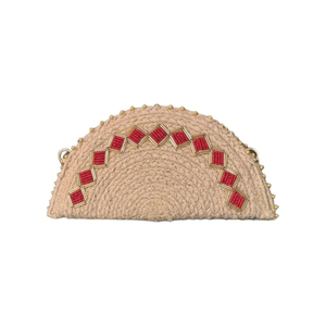 Factory Supply Womens Clutch Handmade Floral Embroidered Ethnic <b>Purse</b> Party & Wedding Handbag Eco-Friendly Woven Straw - Product Image 2