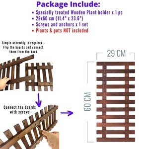 Pine Wood Rustic Wall-Mounted Vertical <b>Planter</b> Rack | Wholesale Wall Hanging Garden Decor - Product Image 3