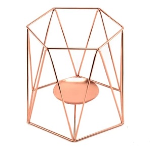 Porte-bougie en métal d'aspect royal, design unique en marbre et métal, porte-bougie pour Noël et les mariages - Product Image 3