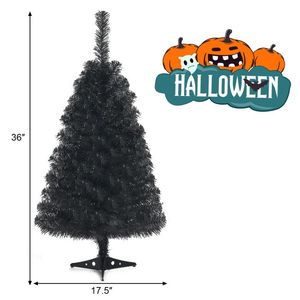 Albero di Natale Artificiale Non Illuminato da 36 Pollici con Supporto in Plastica per Piccoli Spazi - Product Image 3