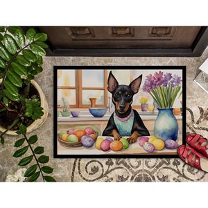 New Outdoor Indoor 18H X 27W Non-Slip Low Pile <b>Doormat</b> Easter Manchester Terrier Decorative <b>Washable</b> Rug for Entryway Front Door - Product Image 3