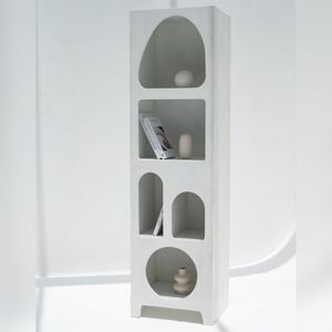 Étagère peinte en blanc Vandana Merino Solace, design de meuble de rangement en bois moderne et minimaliste - Product Image 4