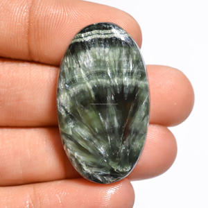 Cabujón de serafinita natural hecho a mano, piedras preciosas sueltas de calidad AAA + azul de todos los tamaños, certificado por terceros, Sin tratamientos - Product Image 2
