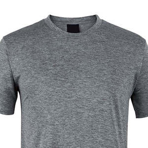 Camiseta Gris Jaspeado para Hombre, Manga Corta, Mezcla de Polialgodón, Cuello Redondo, Corte Regular, Color Sólido, Informal, Verano, Venta al Por Mayor OEM - Product Image 3