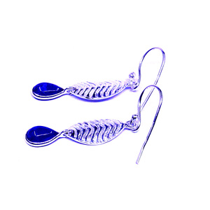 Pendientes de plata de ley 925 con piedras preciosas de tanzanita para mujer, para bodas - Product Image 2