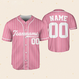 Camiseta de béisbol personalizada para equipo, uniforme con nombre y número del equipo, uniforme con rayas, ropa deportiva transpirable de manga corta - Product Image 3