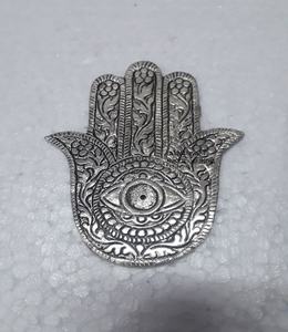 เครื่องจุดธูปอลูมิเนียมแกะสลักแบบโลหะที่จับเถ้าออกแบบ Hamsa ที่ใส่ธูปเครื่องหอมตะเกียงเถ้า - Product Image 1