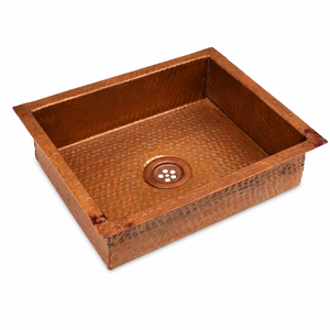Handmade Hammered Rectangular Copper Bathroom Vessel Sink for Vanity Countertop Modern Wash <b>Basin</b> Luxury Farmhouse Washroom Sink - Product Image 1