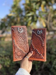 Latest Arrival <b>Men's</b> <b>Long</b> <b>Wallet</b> Hand Tooled Carving Leather Hot Sale Fashion Stylish Cash Holder Gift <b>for</b> Him - Product Image 4