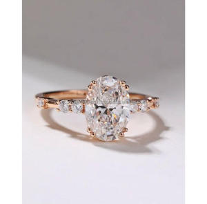 IGI/GIA Lab Grown Cut Diamond Vintage 14K Anillo de boda/compromiso amarillo Unisex Oro blanco fino para fiesta de aniversario-Worthy - Product Image 1